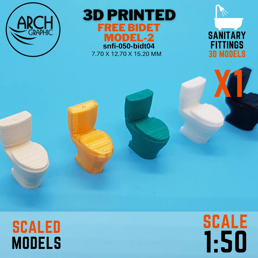 3D printed free bidet model-2 scale 1:50