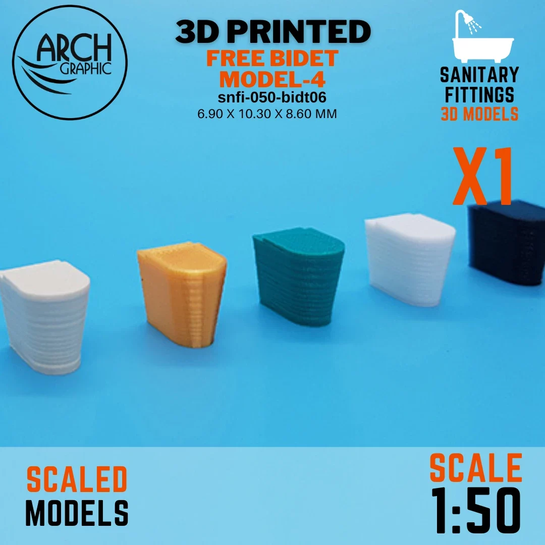 3D printed free bidet model-4 scale 1:50