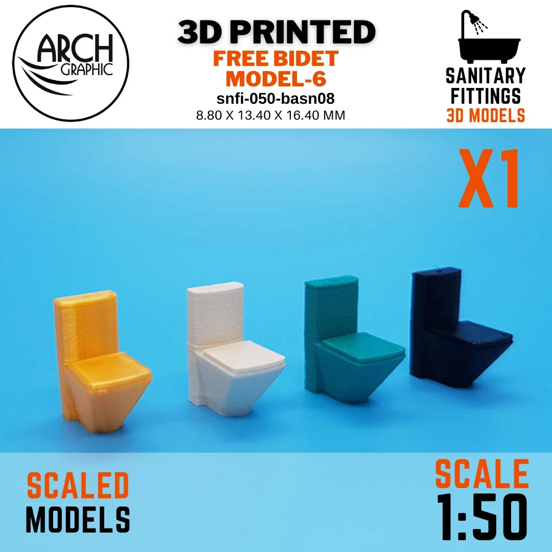3D printed free bidet model-6 scale 1:50