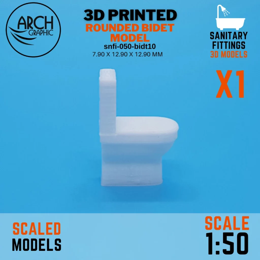 ARCH GRAPHIC 3D Printed Models in UAE print a Rounded Bidet Model