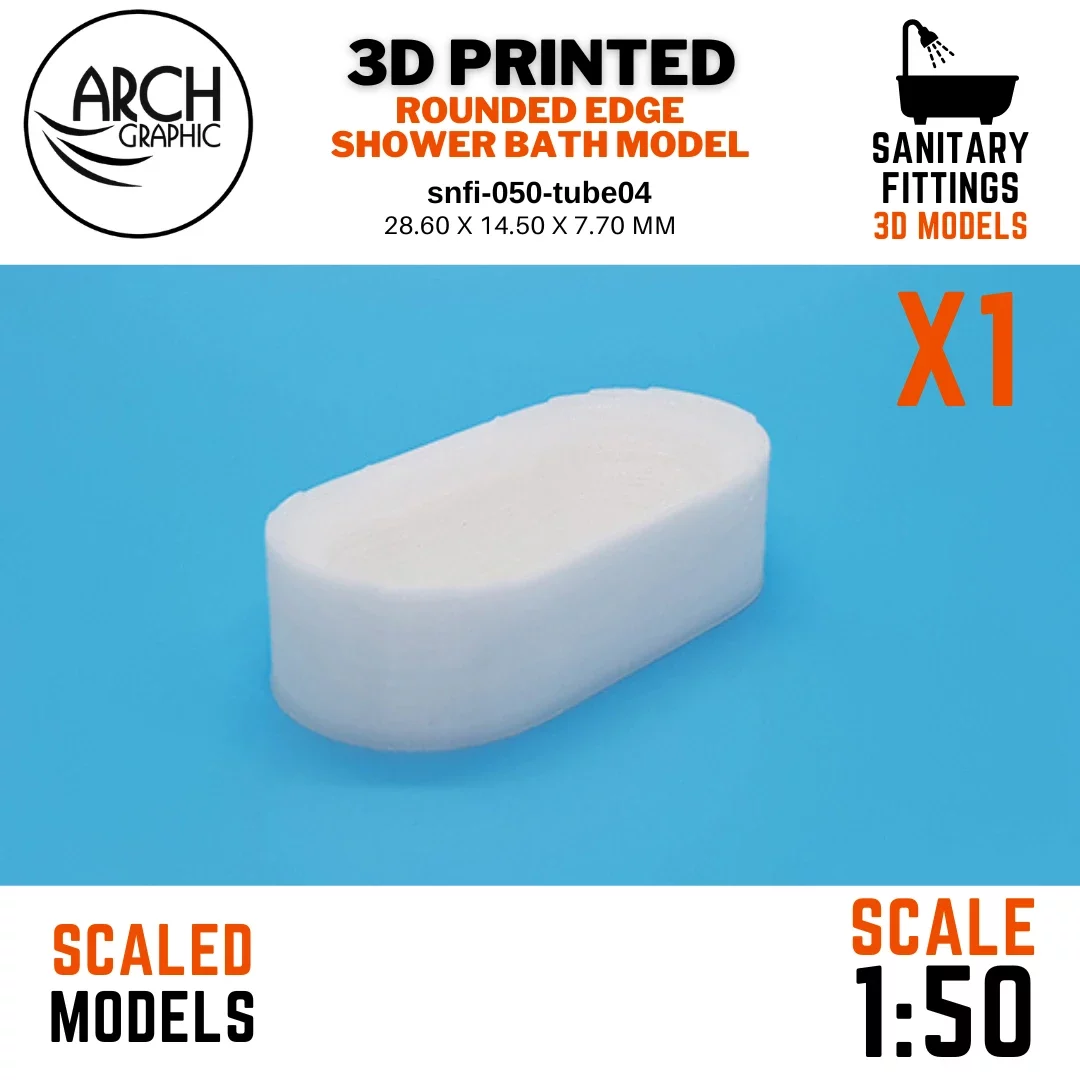 ARCH GRAPHIC 3D Print Furniture like Shower Bath Model, 1:50