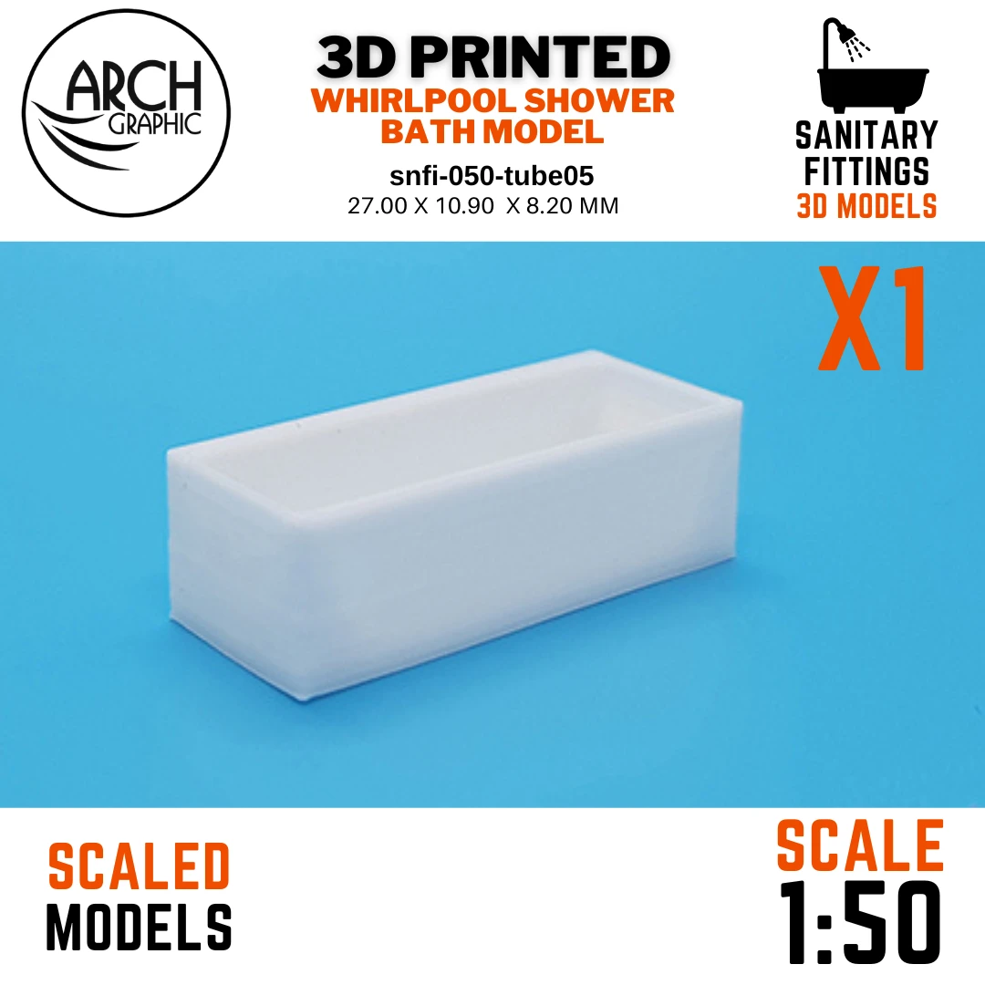 ARCH GRAPHIC 3D Print Scaled Models make Shower Bath Model, 1:50