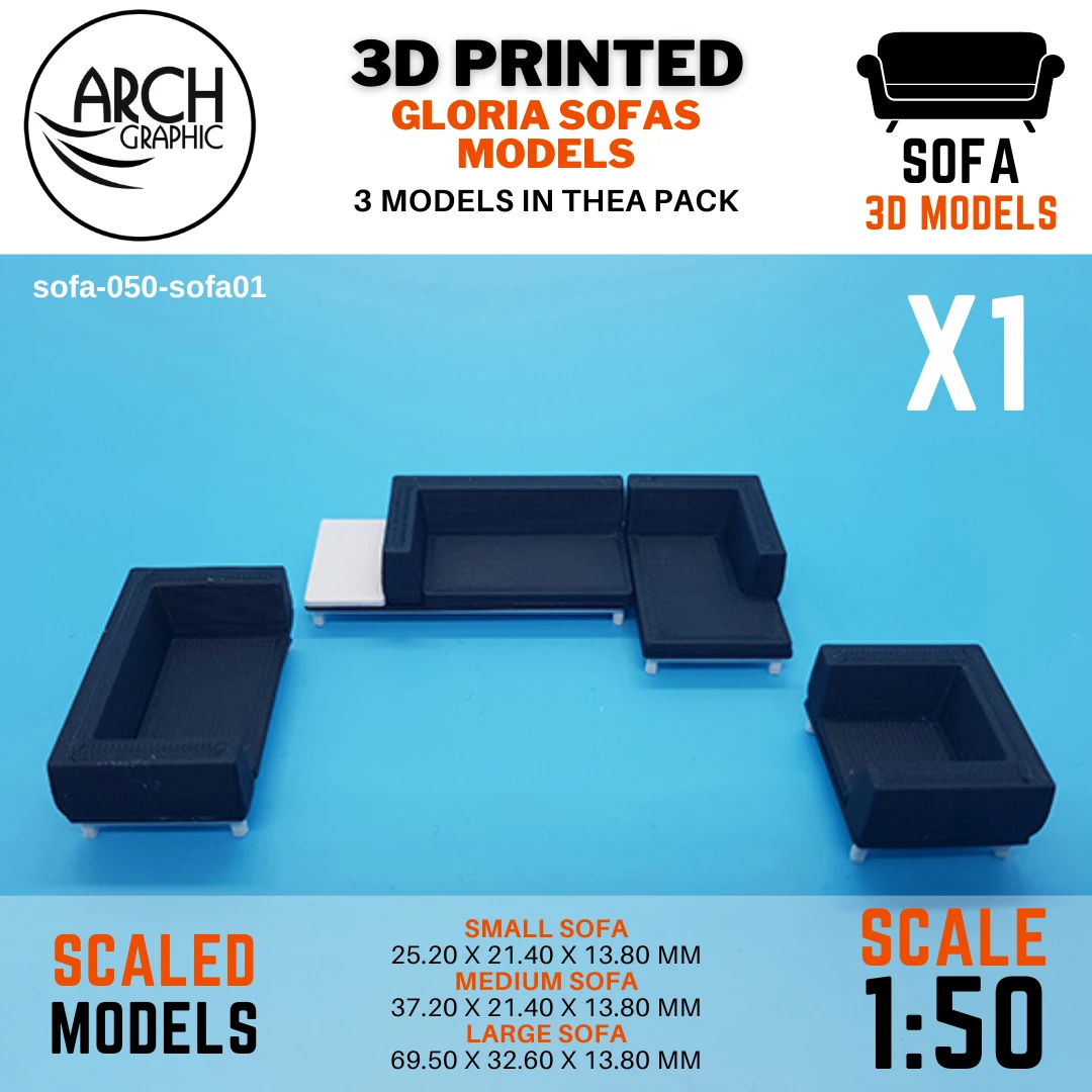 Best Price 3D Print UAE 3D Printed Gloria Sofas Models Scale 1:50