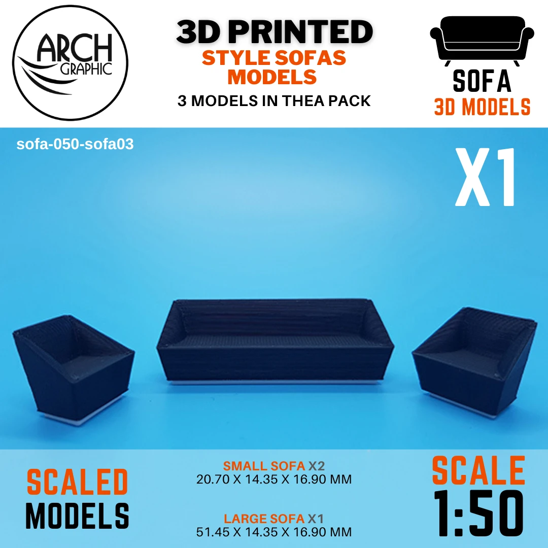 3D Print UAE Provides 3D Printed Style Sofas Models Scale 1:50