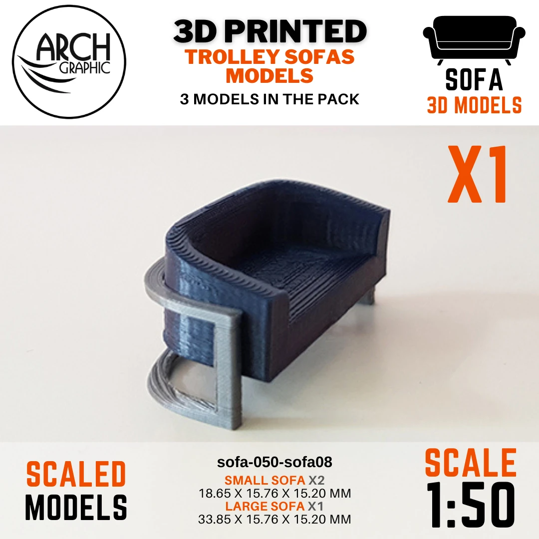3D Print UAE Provides 3D Printed Trolley Sofas Models Scale 1:50