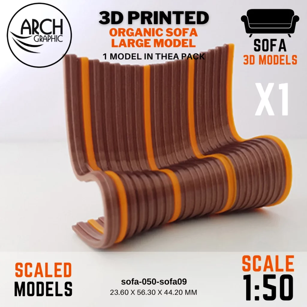3D printed organic sofa large model scale 1:50