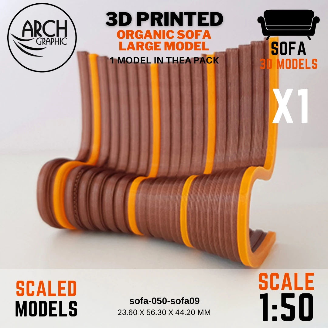 Fast 3D Print Service in UAE making 3D Printed Organic Sofa Large Model Scale 1:50