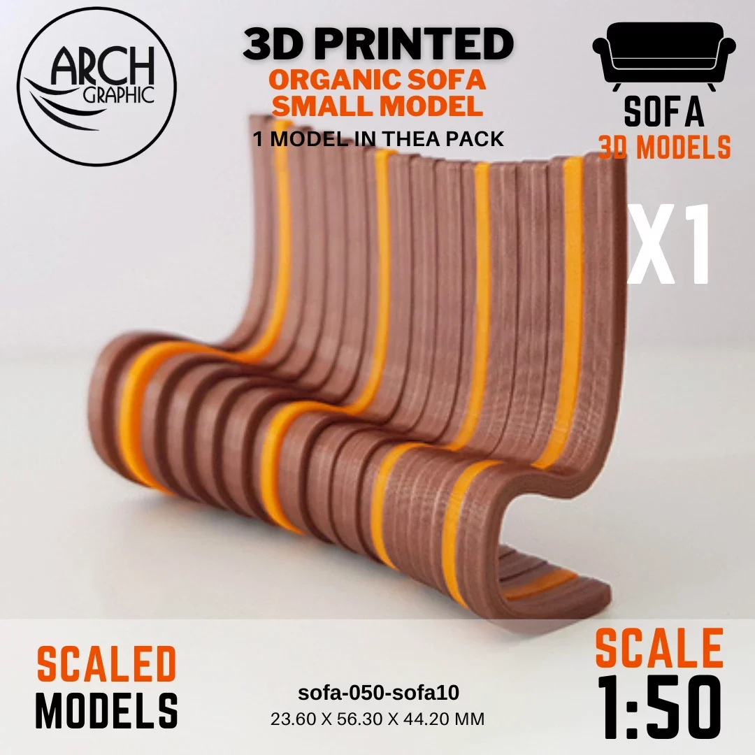 3D printed organic sofa small model scale 1:50