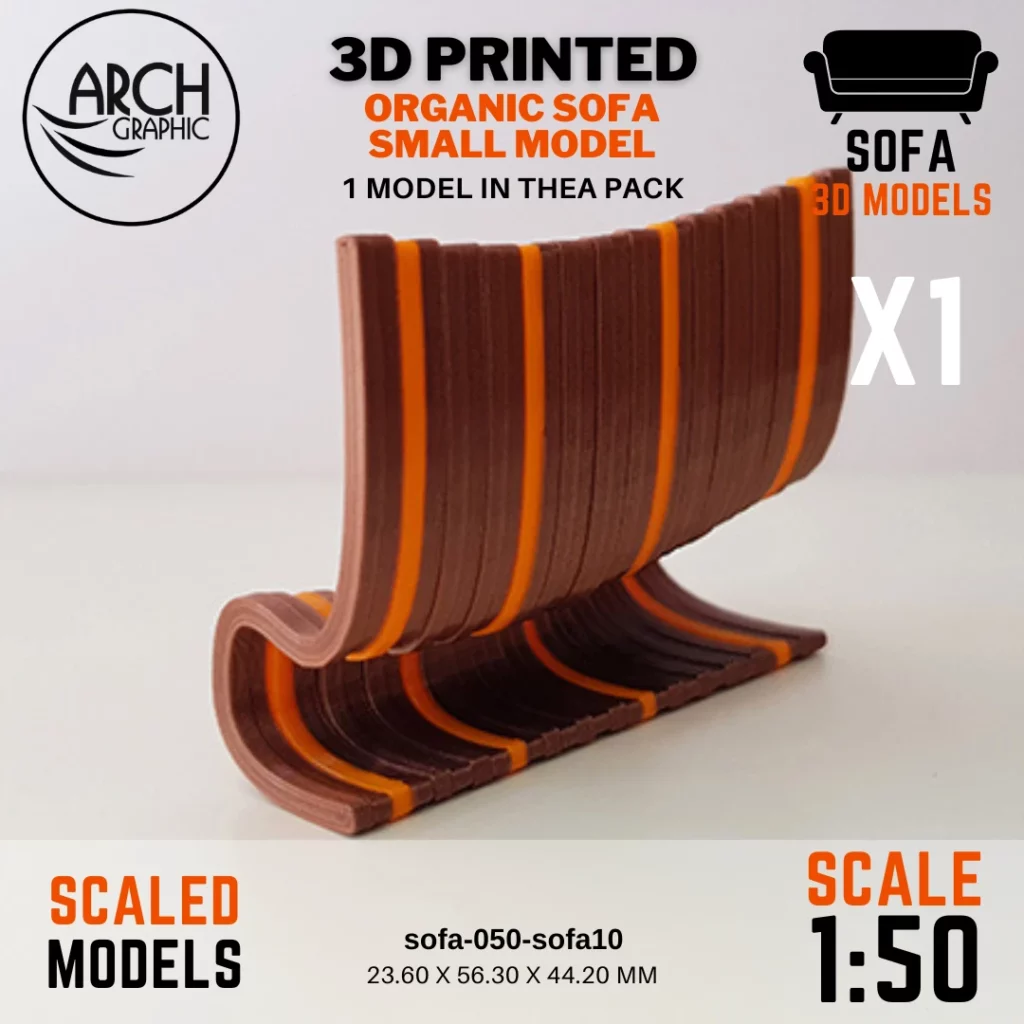 Fast 3D Print Service in UAE 3D Printed Organic Sofa Small Model Scale 1:50