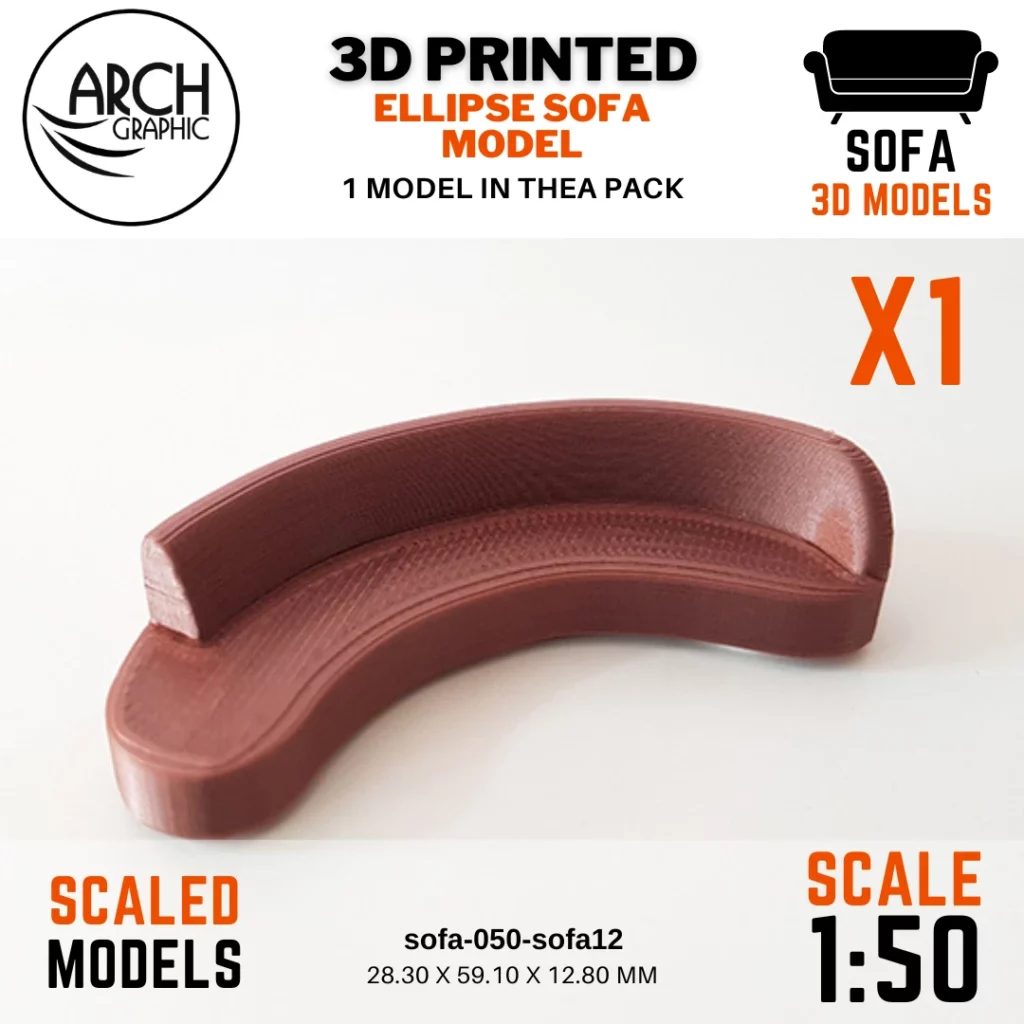 3D Print UAE Provides 3D Printed Ellipse Sofa Model Scale 1:50