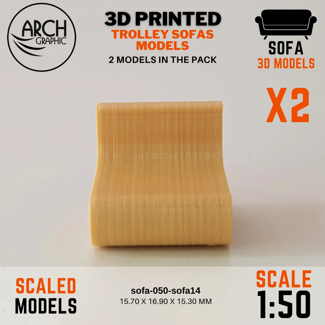 Fast 3D Print Service in UAE making 3D Printed Cantilever Sofas Models Scale 1:50
