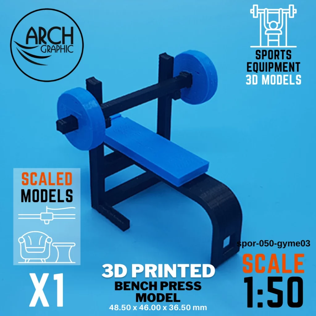 3D printed bench press model scale 1:50