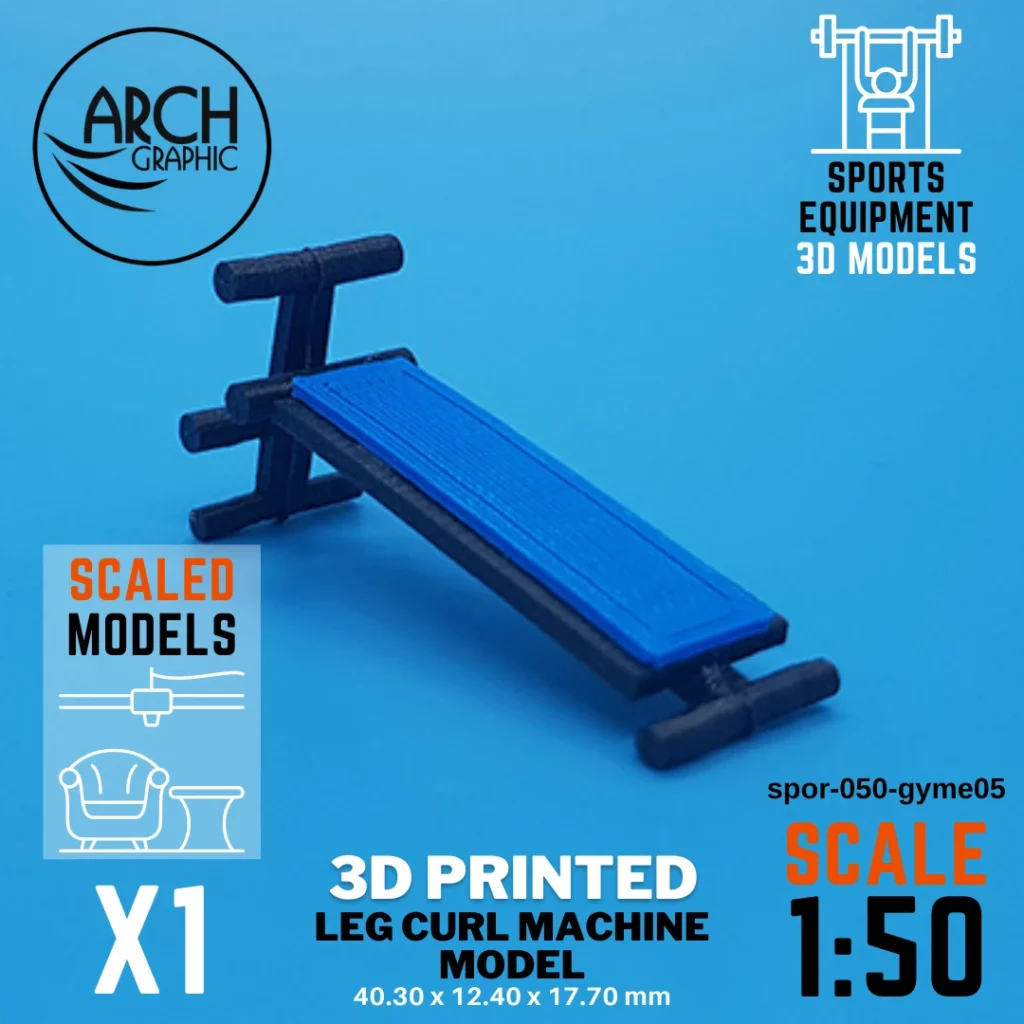 3D Leg Curl Machine Model Scale 1:50 from ARCH GRAPHIC 3D Printing Company in Sharjah for 3D Print Prototype models in UAE