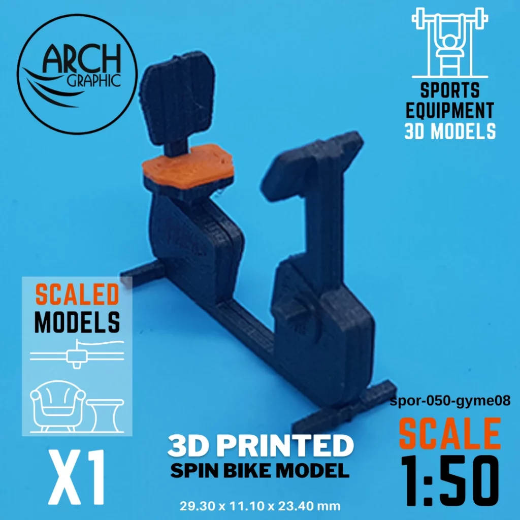 3D printed spin bike model scale 1:50