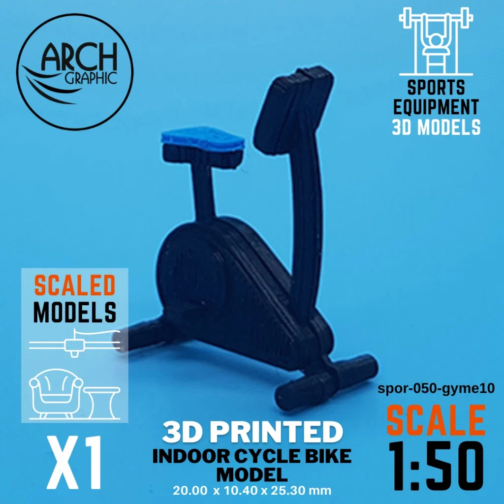 3D printed indoor cycle bike model scale 1:50
