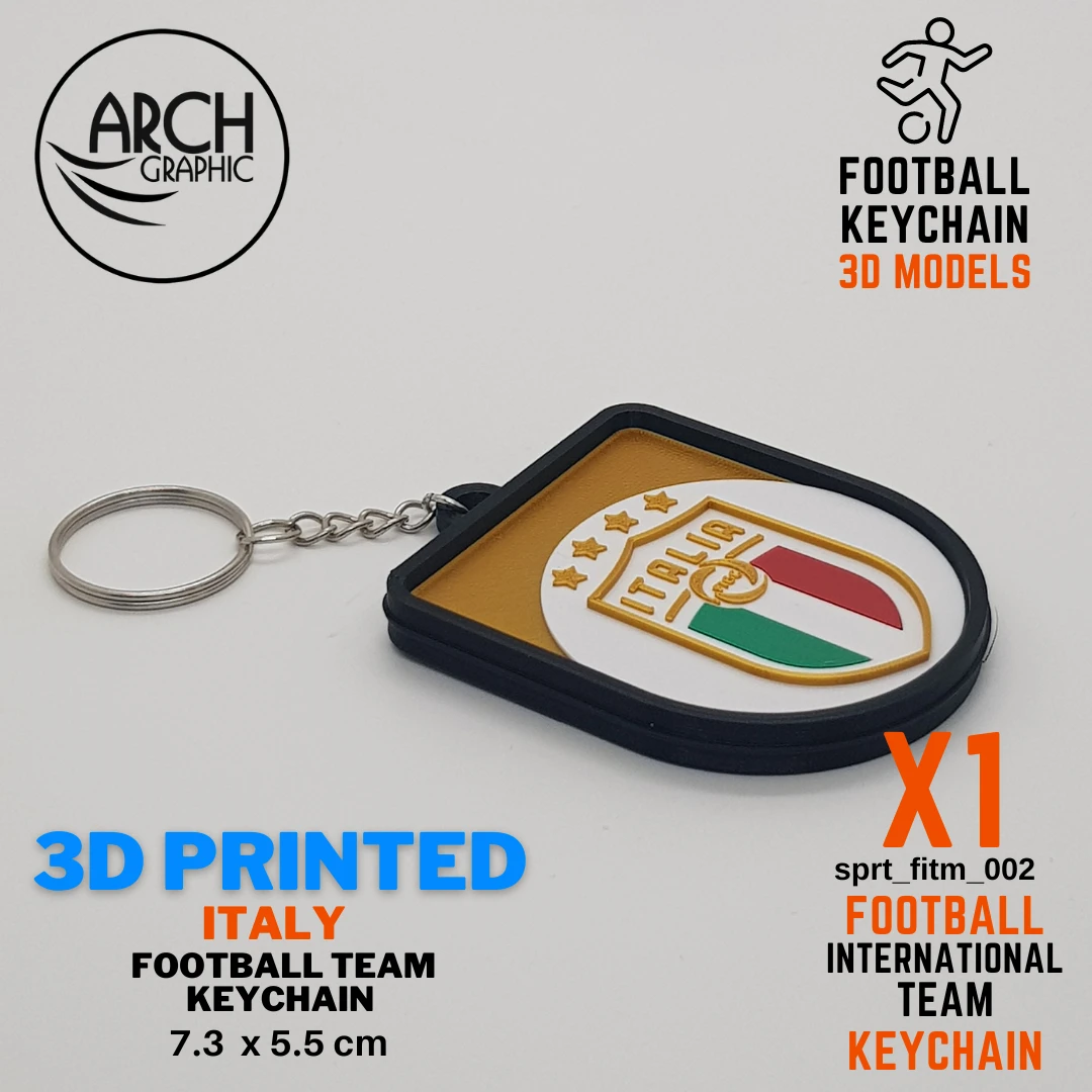 3d printed italy football keychain