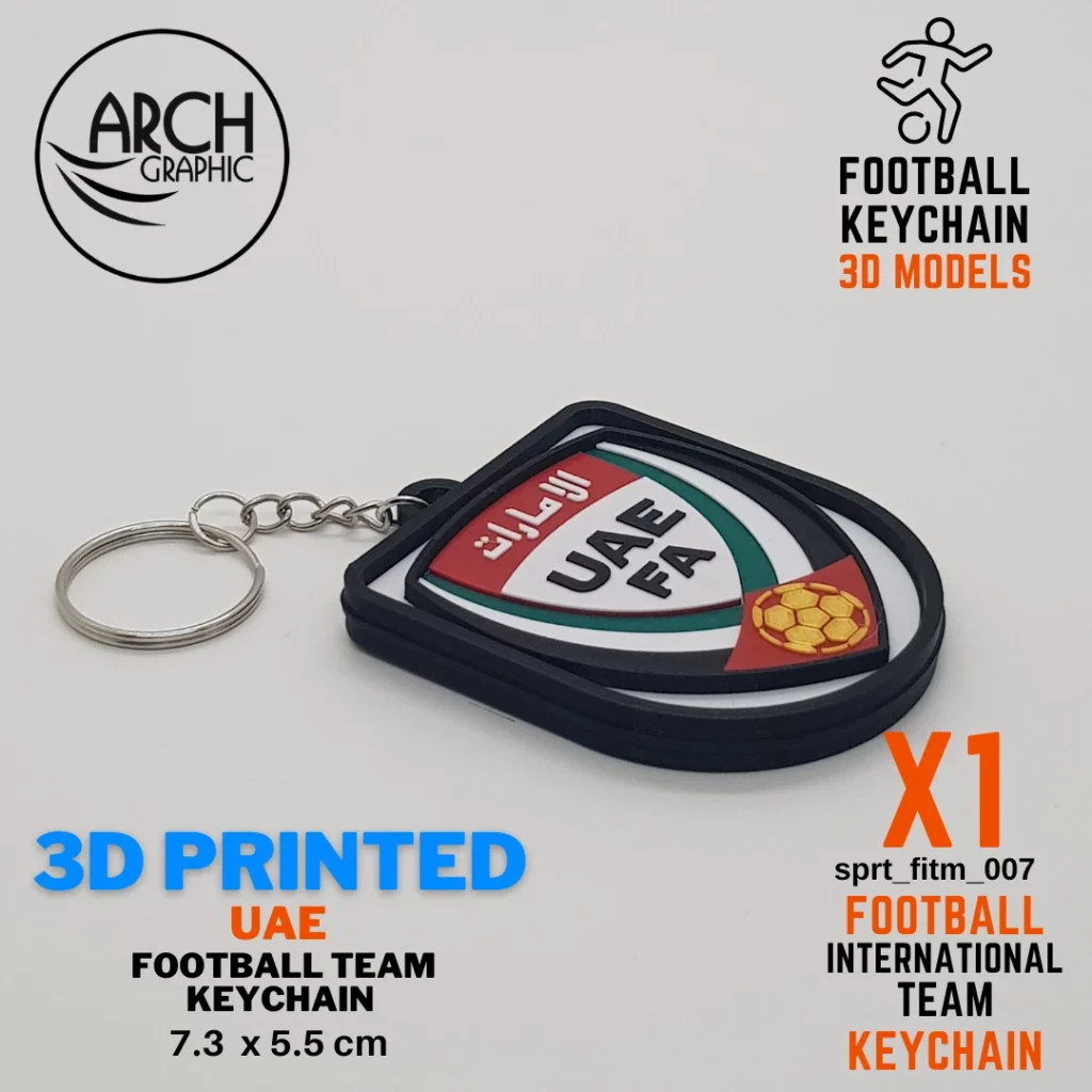 3d printed uae football keychain