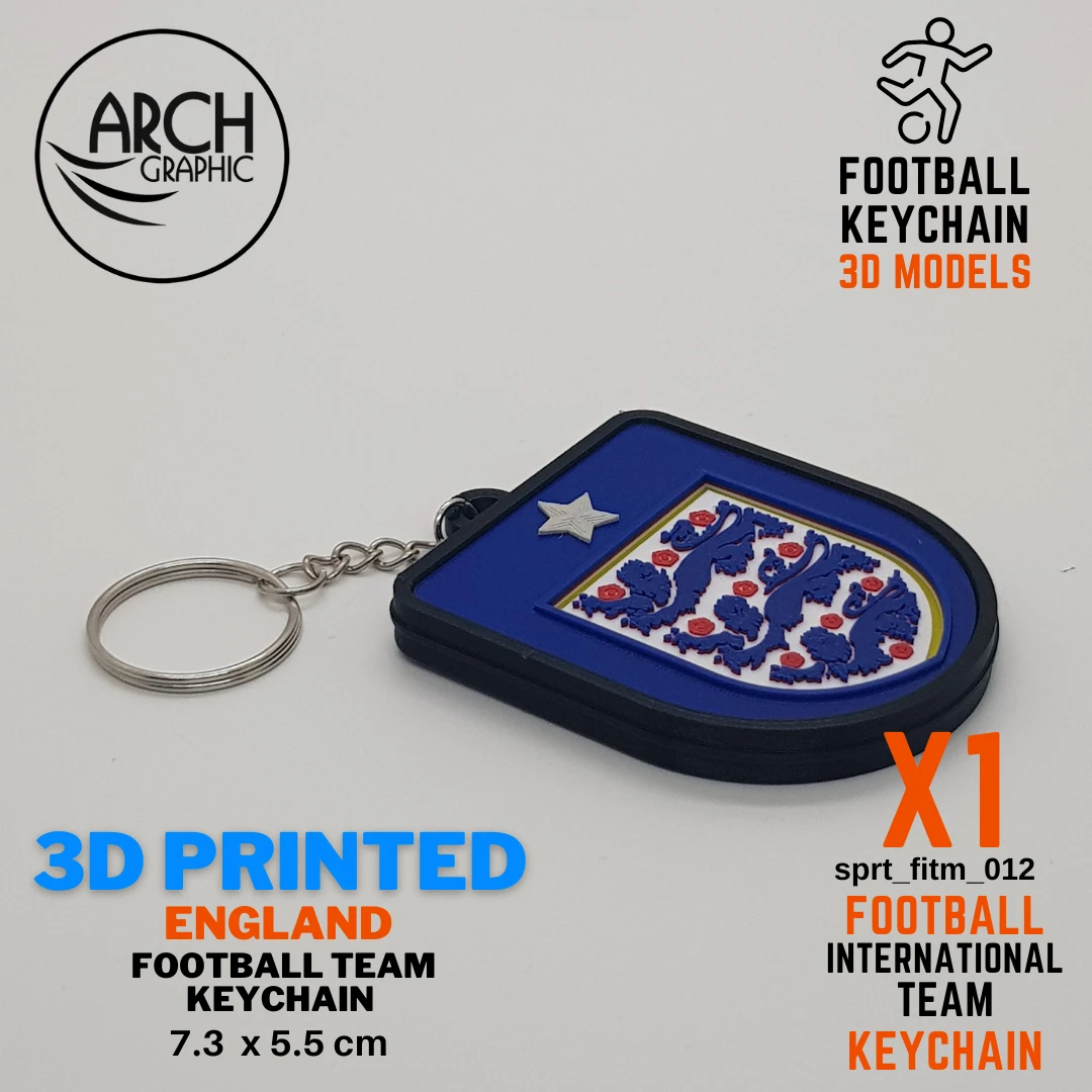 3d printed england football keychain