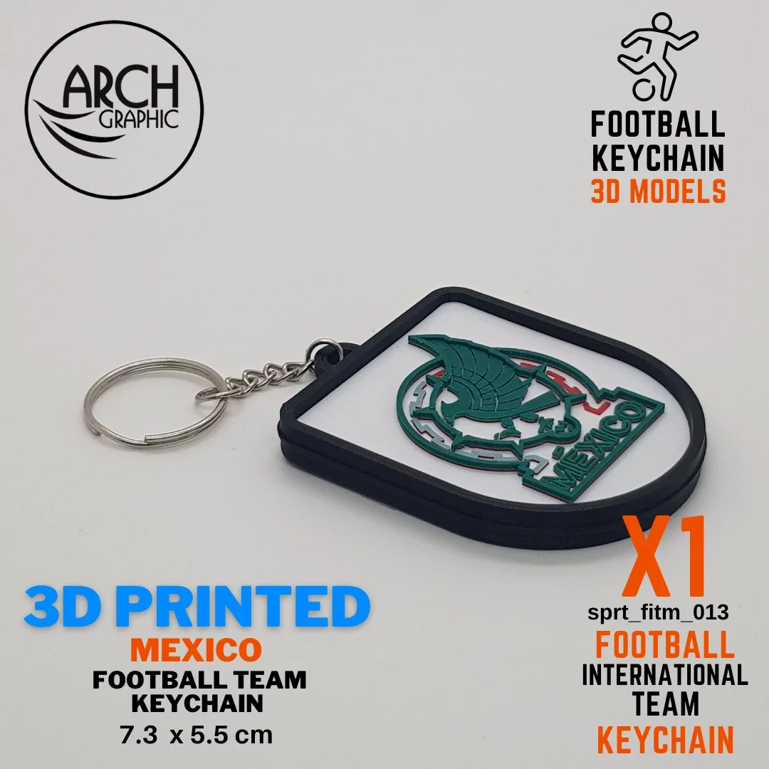 3d printed mexico football keychain