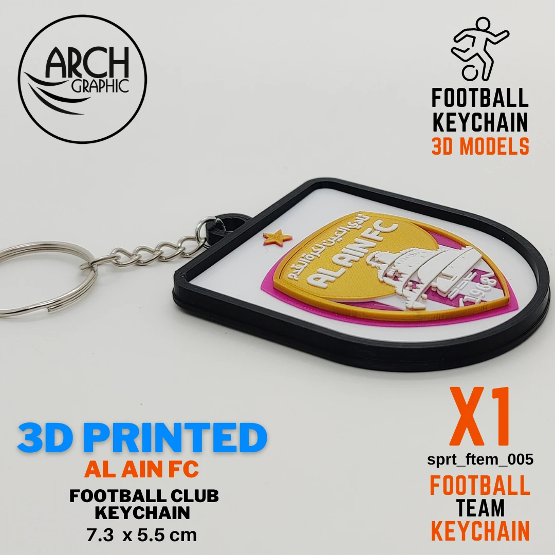 3d printed al ain fc football keychain