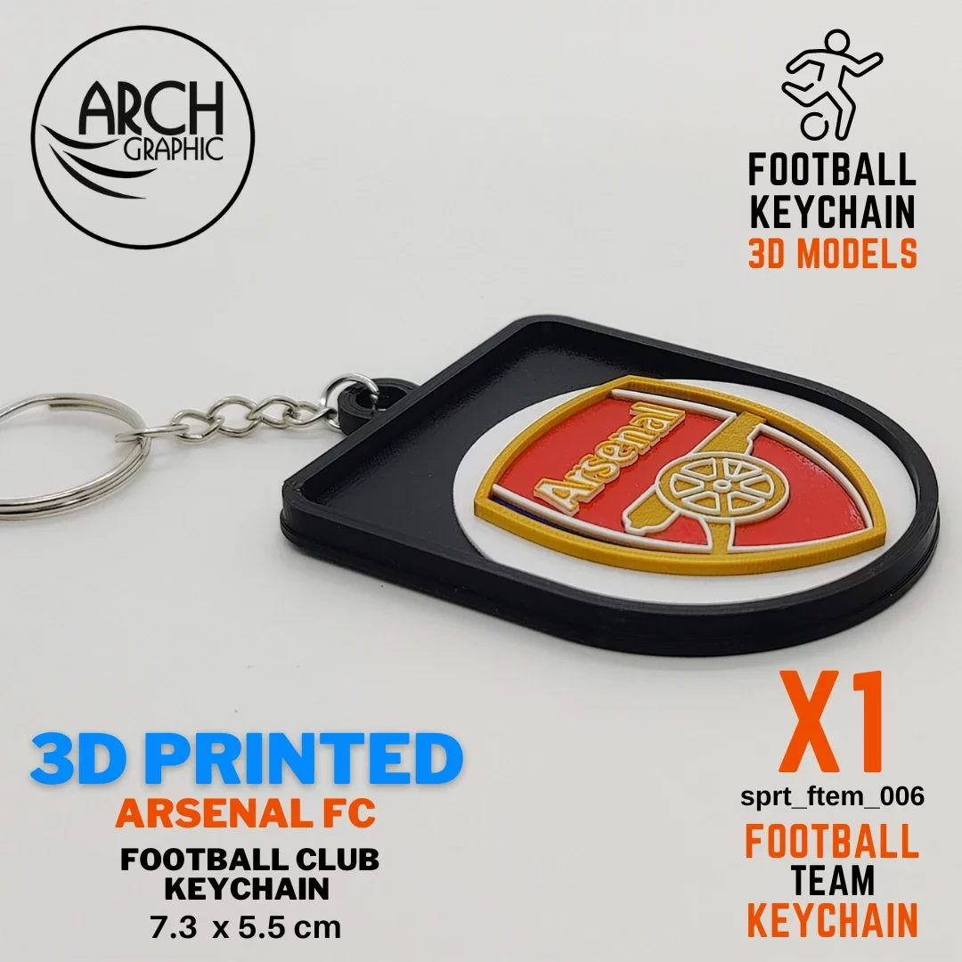 3d printed arsenal fc keychain