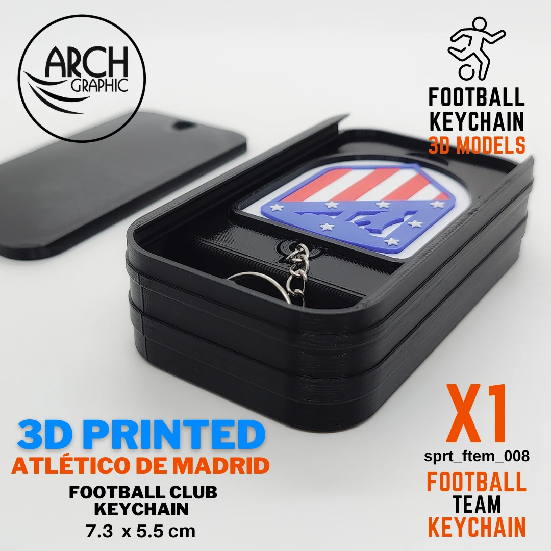 ميدالية مفاتيح أتليتيكو مدريد مطبوعة ثلاثية الأبعاد