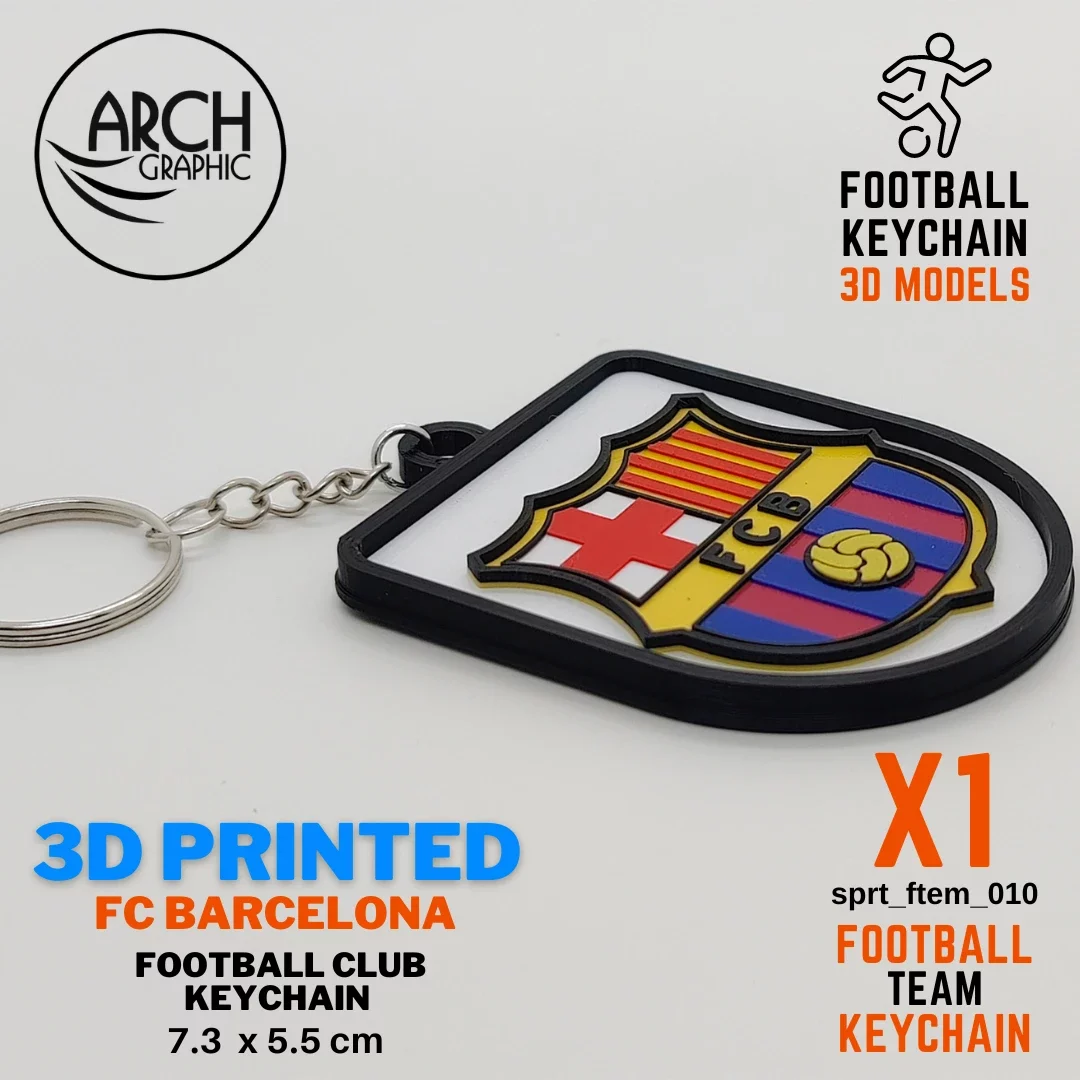 3d printed fc barcelona keychain