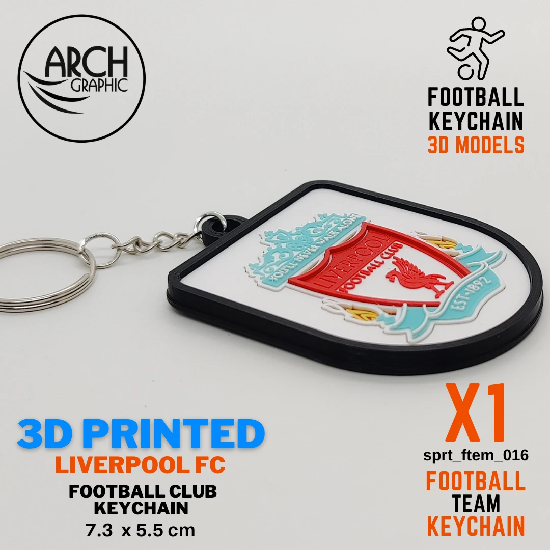 3d printed liverpool fc keychain