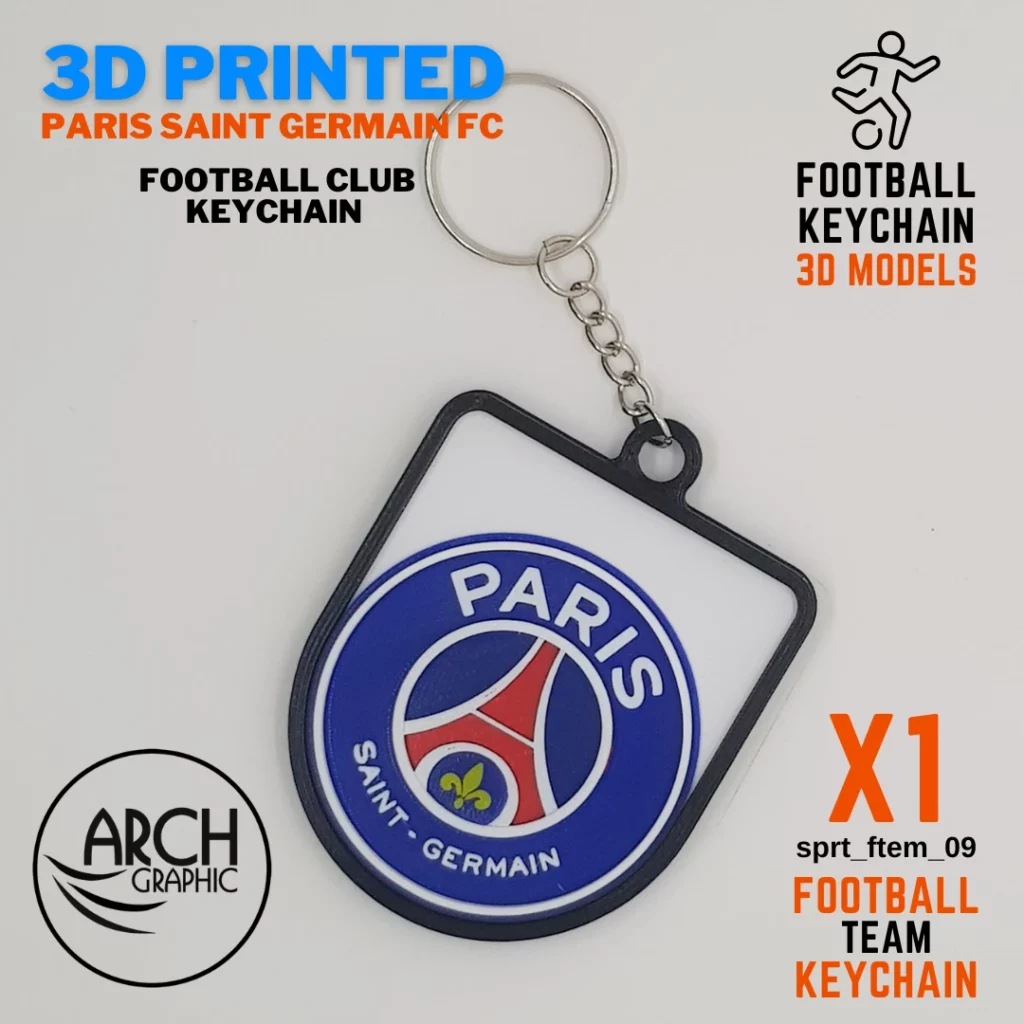 3d printing paris saint germain fc keychain