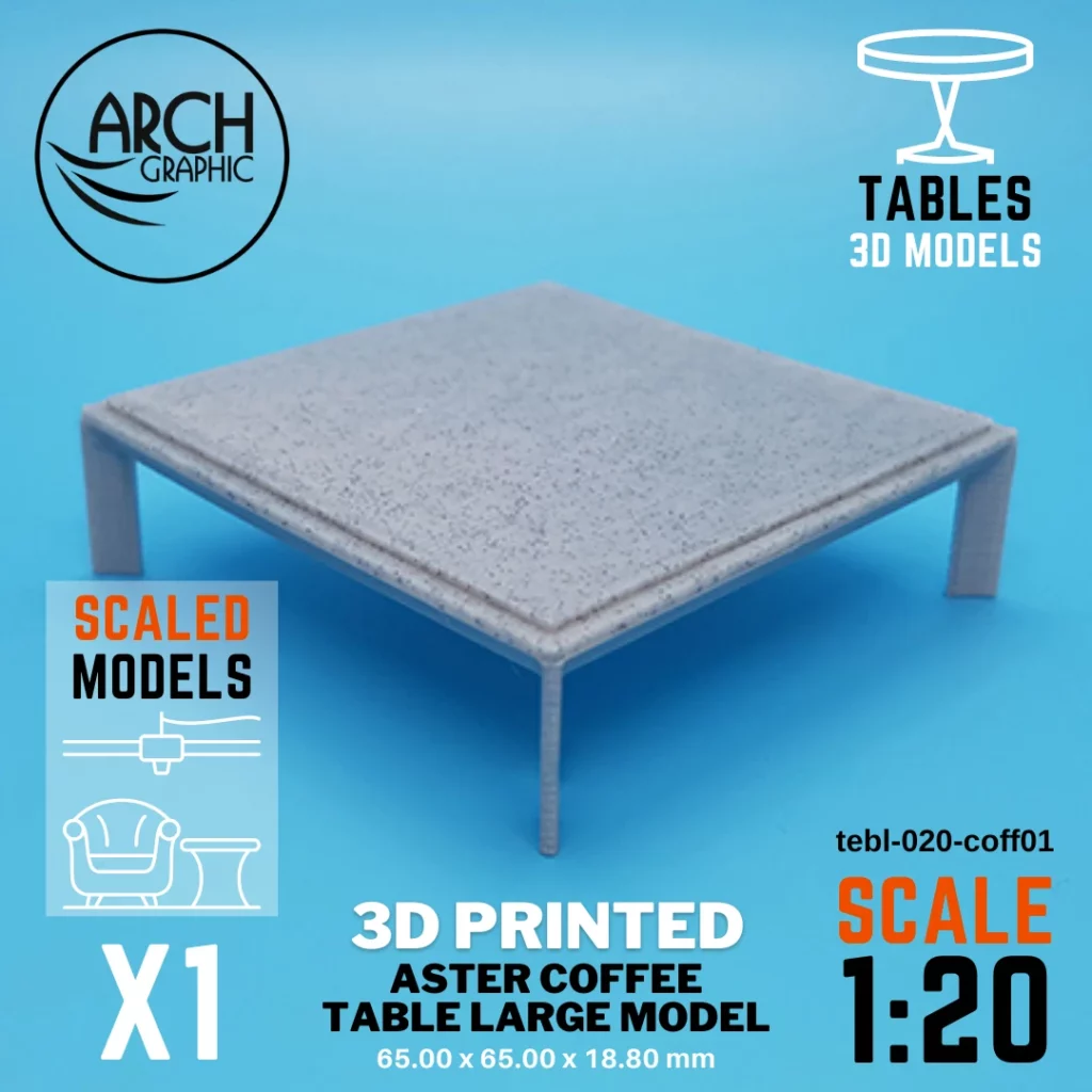 Best 3D Printing Company in UAE Provides Aster Coffee Table Large Model Scale 1:20 to use for Interior 3D Projects