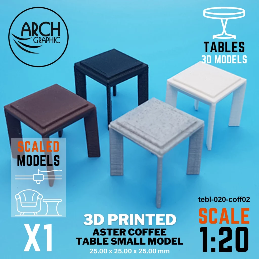 3D printed aster coffee table small model scale 1:20