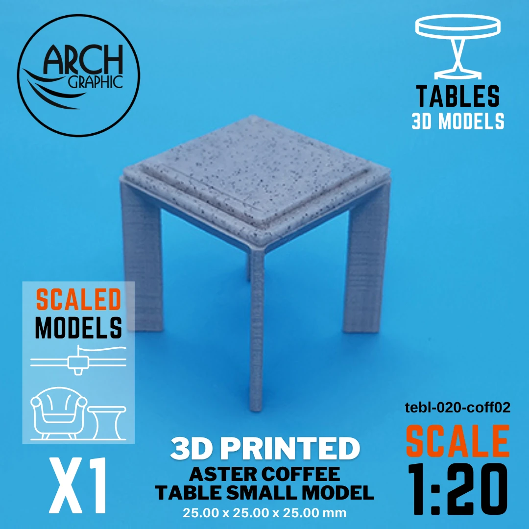 Best Price 3D Printed Aster Coffee Table Large Model Scale 1:20 in UAE using best 3D Printers in UAE for Interior Designers
