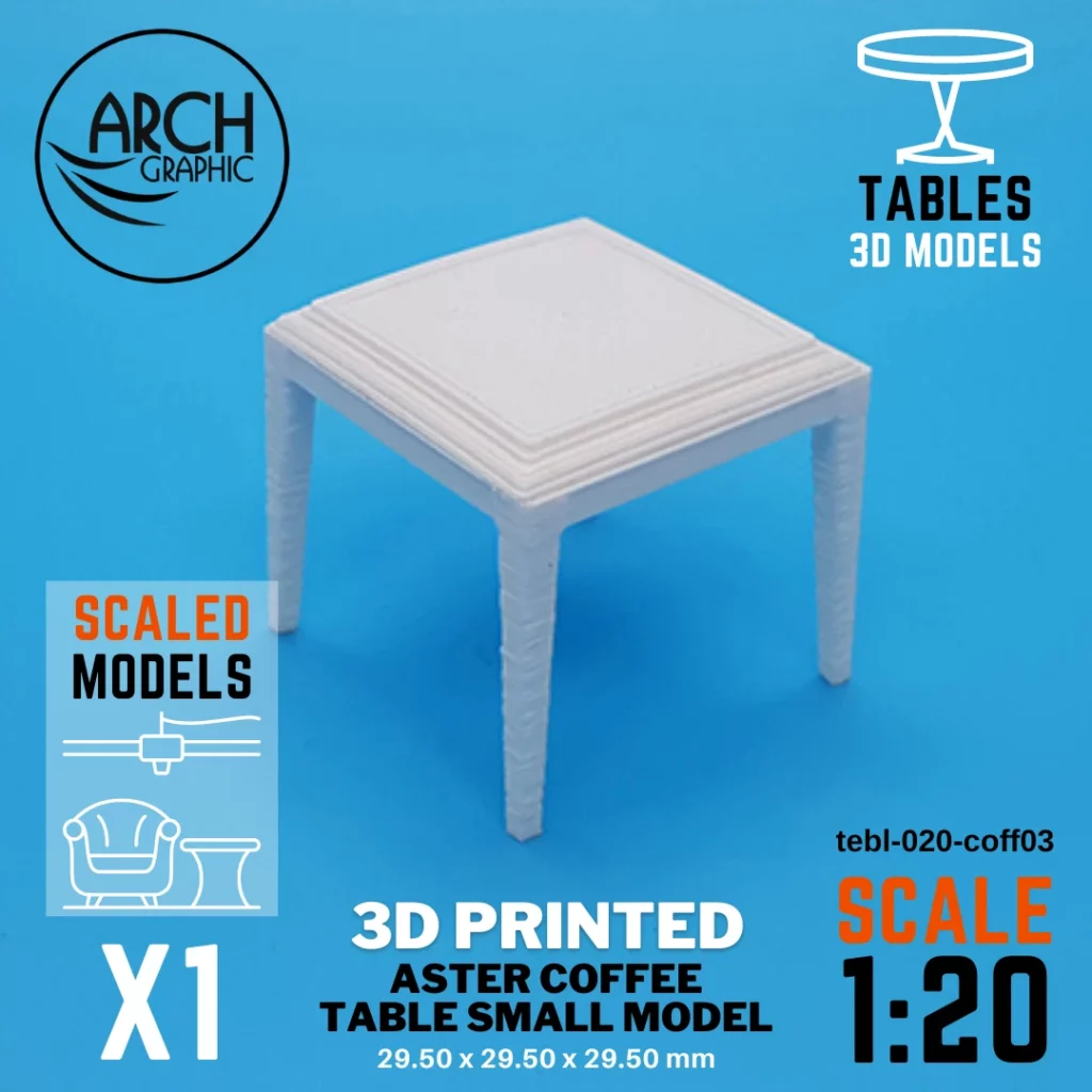Best Price 3D Printed Crown Coffee Table Model Scale 1:20 in UAE using best 3D Printers in UAE for Interior Designers