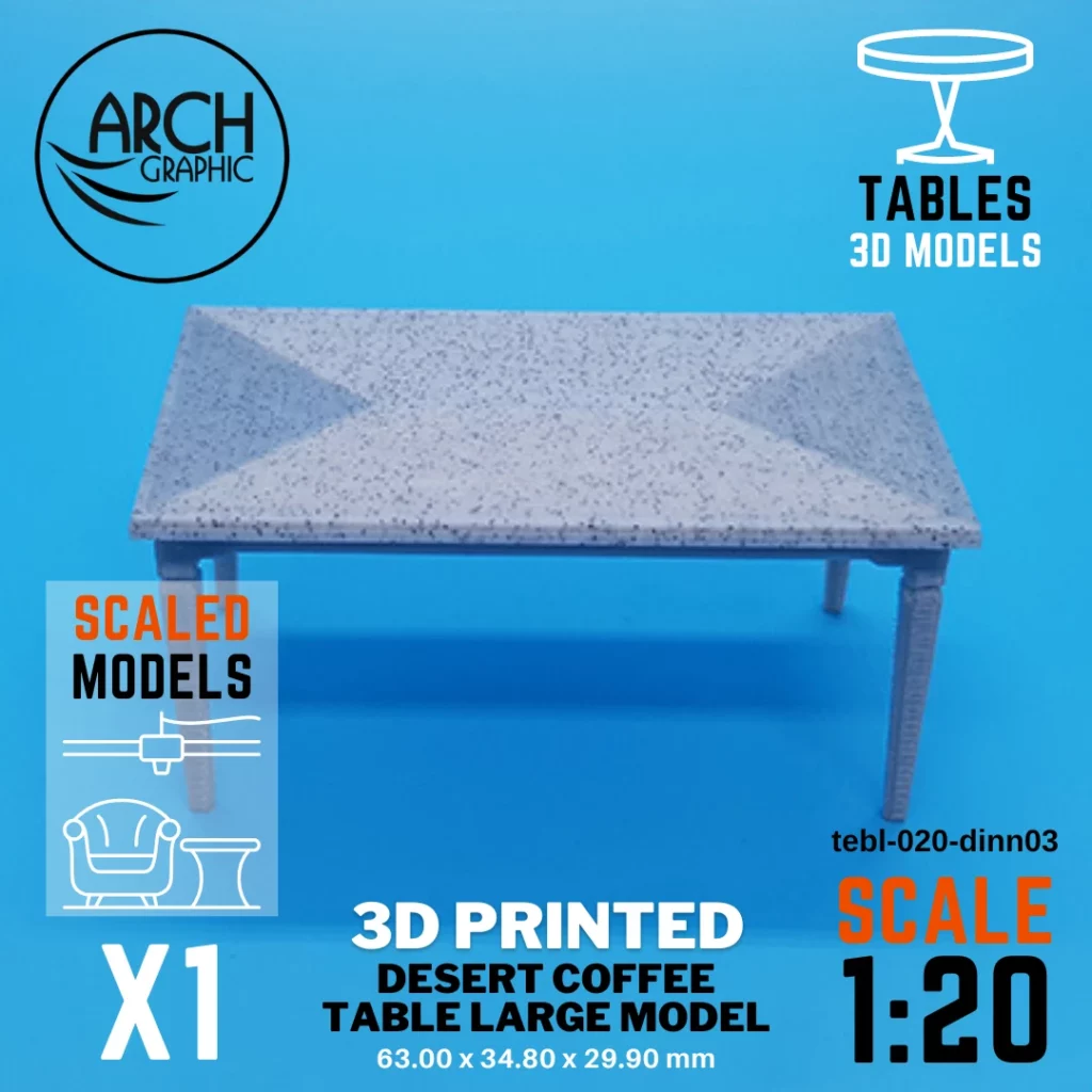 Best Price 3D Printed Desert Coffee Table Large Model Scale 1:20 in UAE using best 3D Printers in UAE for Interior Designers