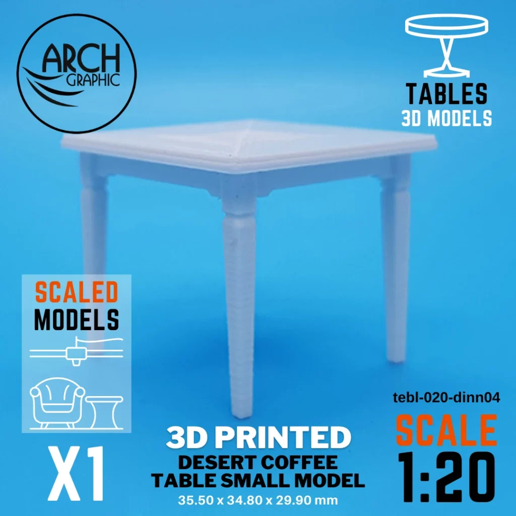 Best 3D Printing Company in UAE Provides Desert Coffee Table Small Model Scale 1:20 to use for Interior 3D Projects
