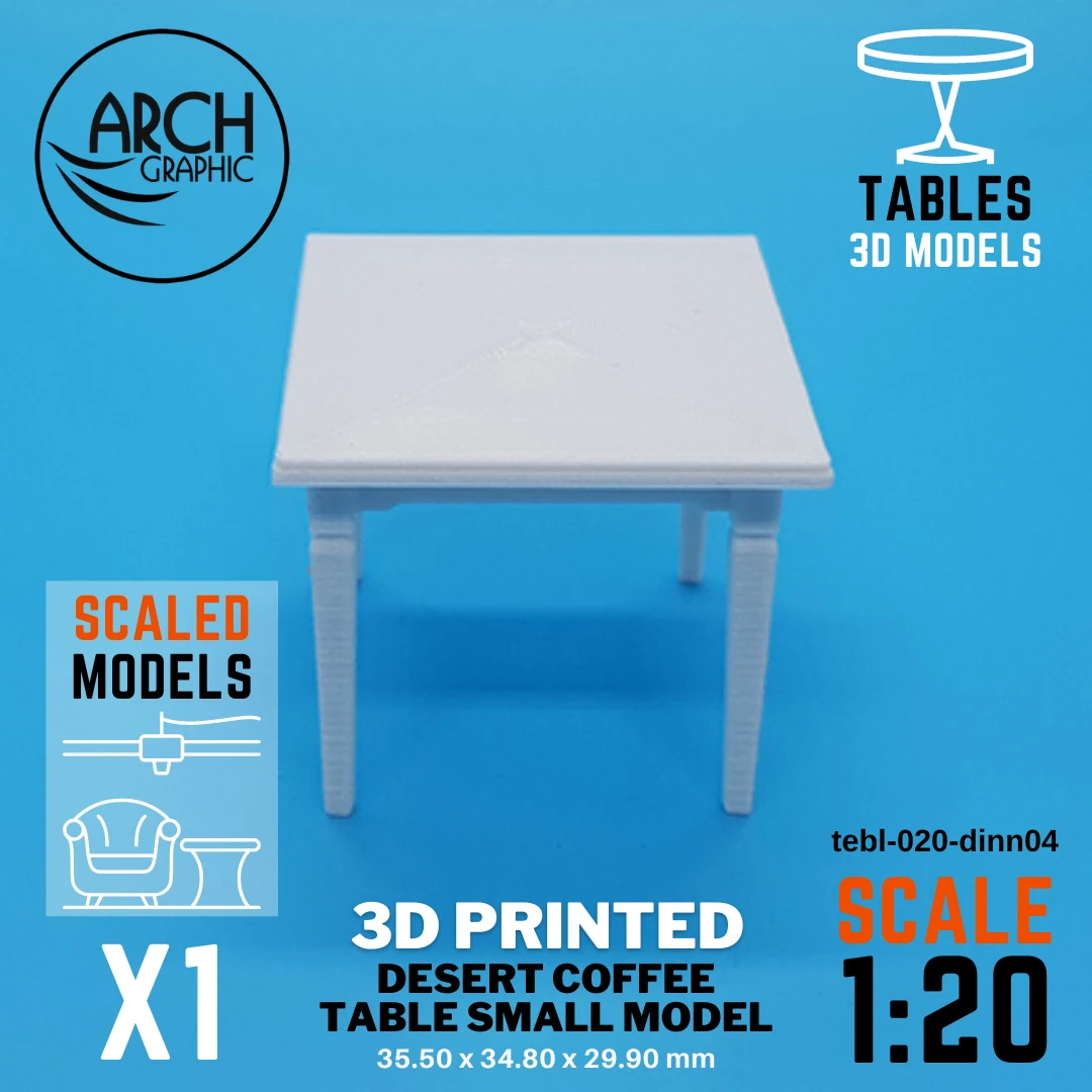 Best Price 3D Printed Desert Coffee Table Small Model Scale 1:20 in UAE using best 3D Printers in UAE for Interior Designers