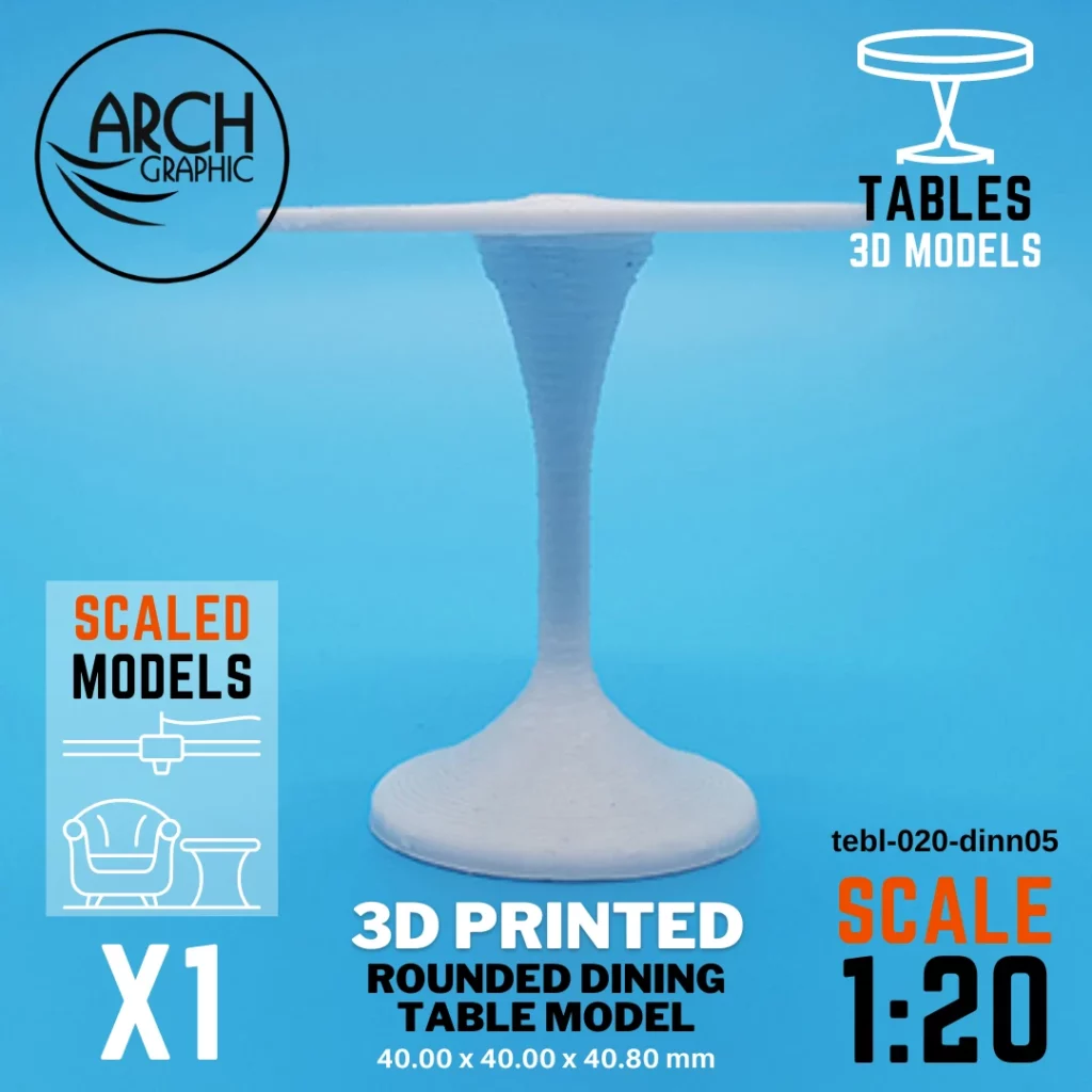 Best 3D Printing Hub in UAE Making Rounded Dining Table Model Scale 1:20 for Interior students 3D Projects in UAE