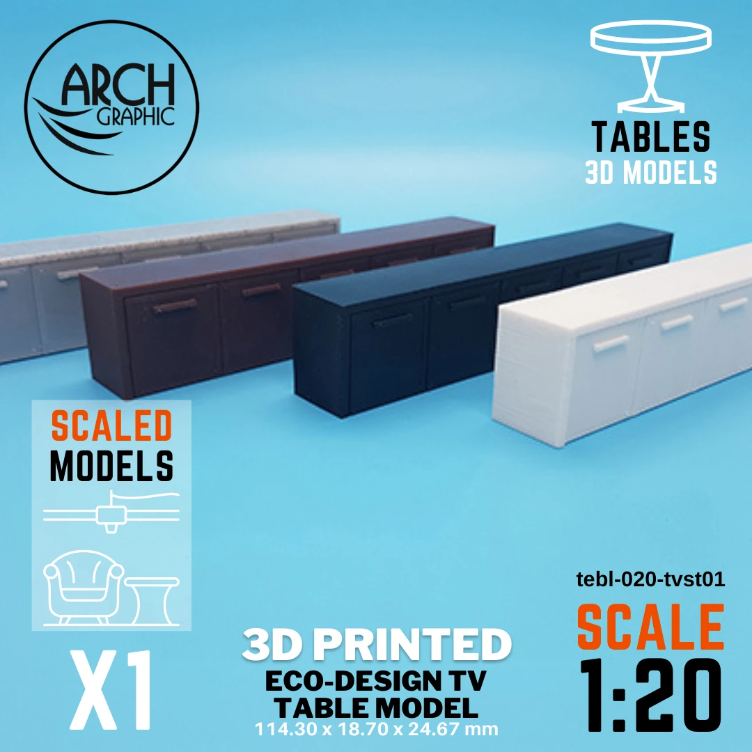 3D printed eco-design tv table model scale 1:20