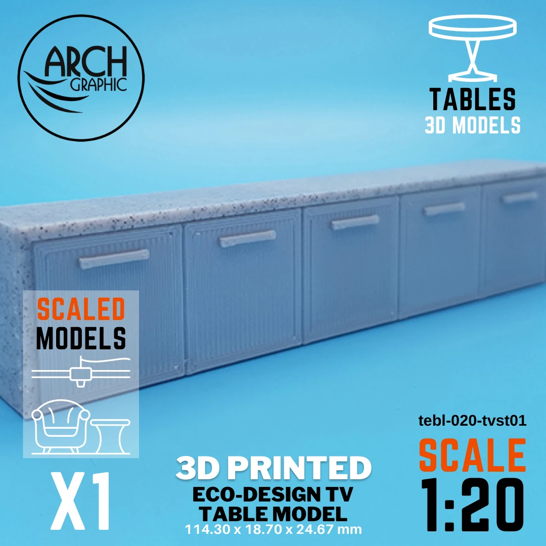 Best 3D Printing Hub in UAE Making Eco-Design TV Table Model Scale 1:20 for Interior students 3D Projects in UAE
