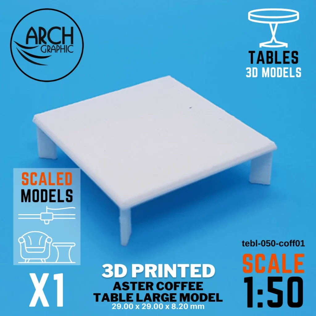Best 3D Printing Company in UAE Provides Aster Coffee Table Large Model Scale 1:50 to use for Interior 3D Projects