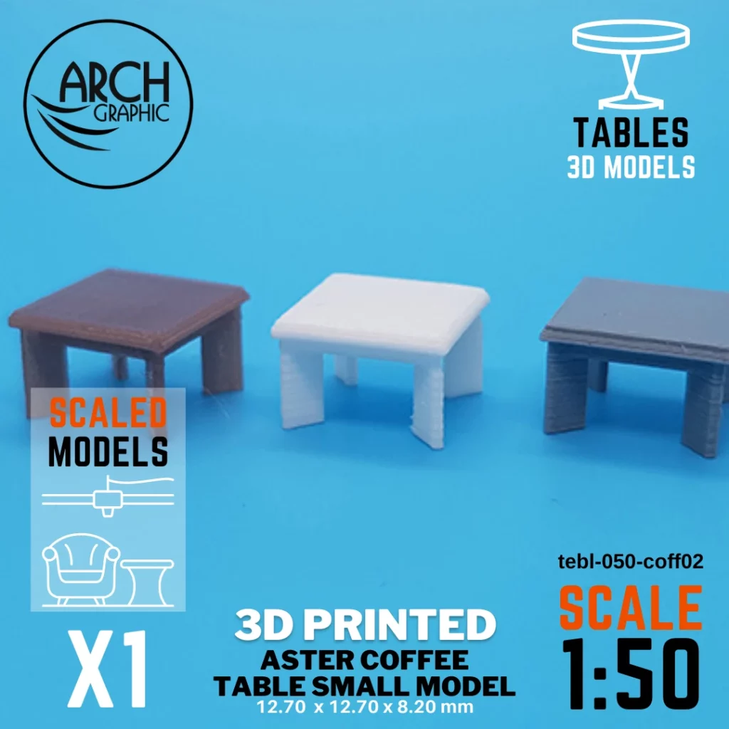 3D printed aster coffee table small model scale 1:50