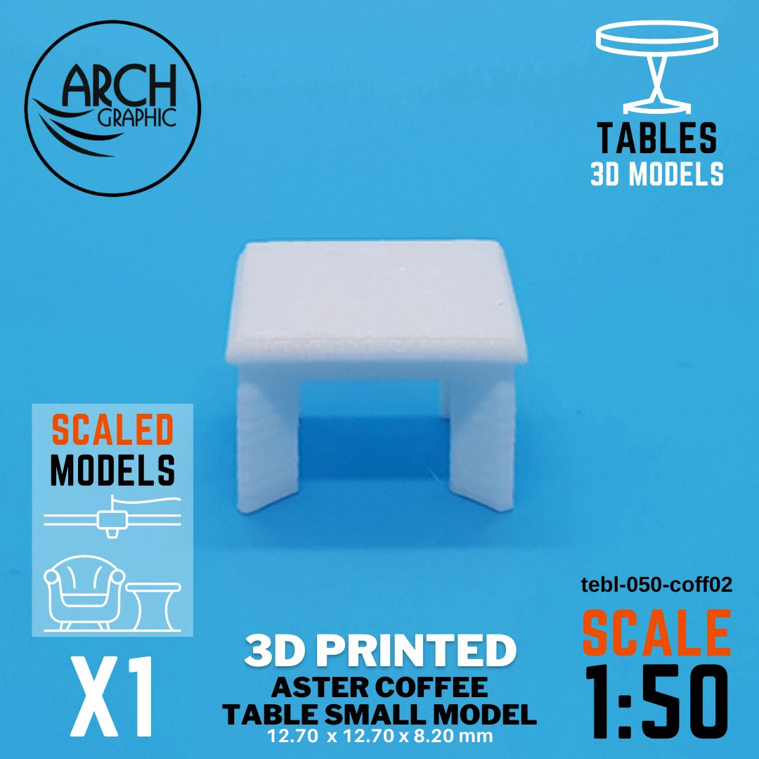 Best Price 3D Printed Aster Coffee Table Small Model Scale 1:50 in UAE using best 3D Printers in UAE for Interior Designers