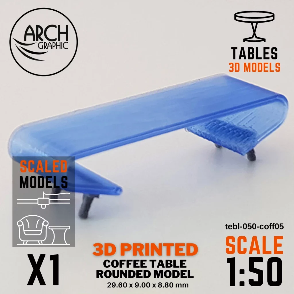3D printed coffee table rounded model scale 1:50