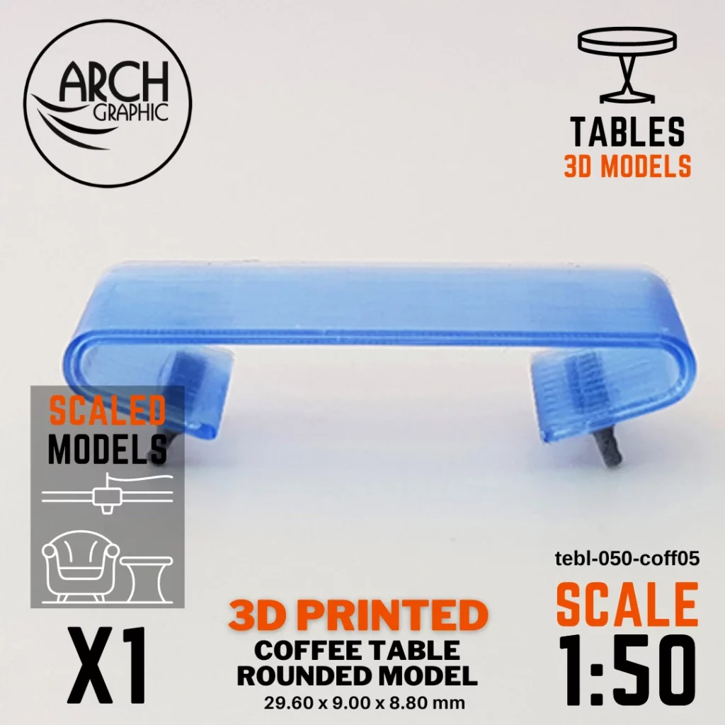 Best 3D Printing Company in UAE Provides Coffee Table Rounded Edges Models Scale 1:50 to use for Interior 3D Projects