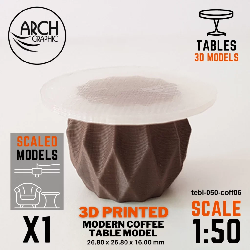 Best 3D Printing Company in UAE Provides Modern Coffee Table Large Model Scale 1:50 to use for Interior 3D Projects