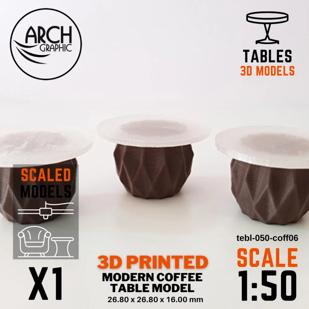 Best Price 3D Printed Modern Coffee Table Large Model Scale 1:50 in UAE using best 3D Printers in UAE for Interior Designers
