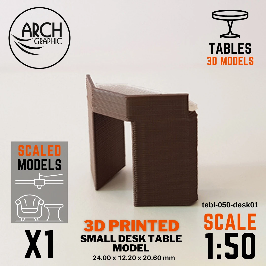 Best Price 3D Printed Small Desk Table Model Scale 1:50 in UAE using best 3D Printers in UAE for Interior Designers