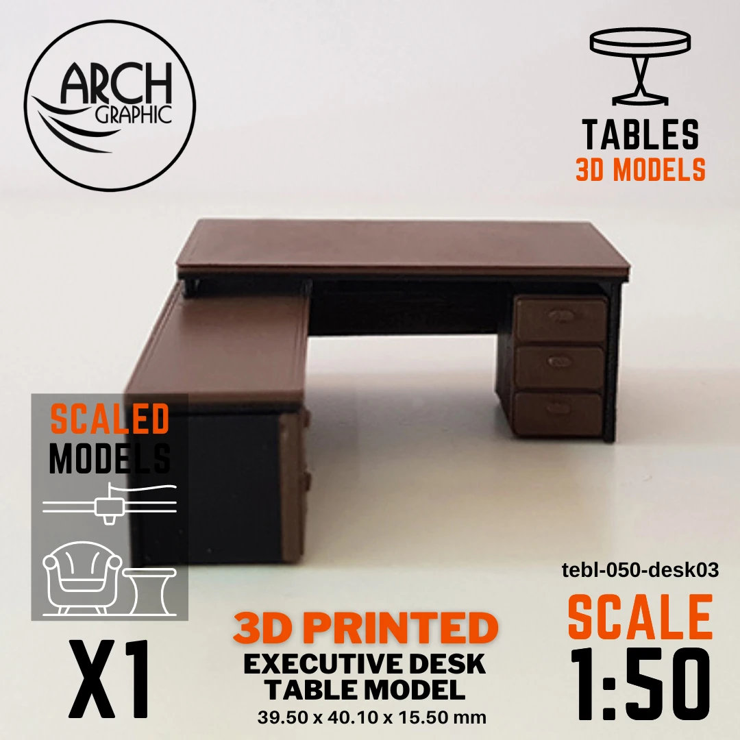 Best 3D Printing Company in UAE Provides Executive Desk Table Model Scale 1:50 to use for Interior 3D Projects