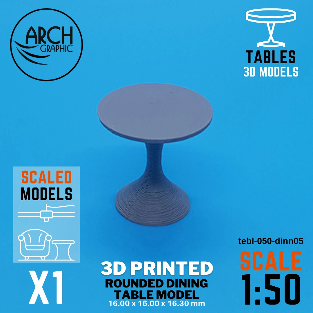 Best 3D Printing Hub in UAE Making Rounded Dining Table Model Scale 1:50 for Interior students 3D Projects in UAE