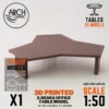 3D printed 3-desks office table model scale 1:50
